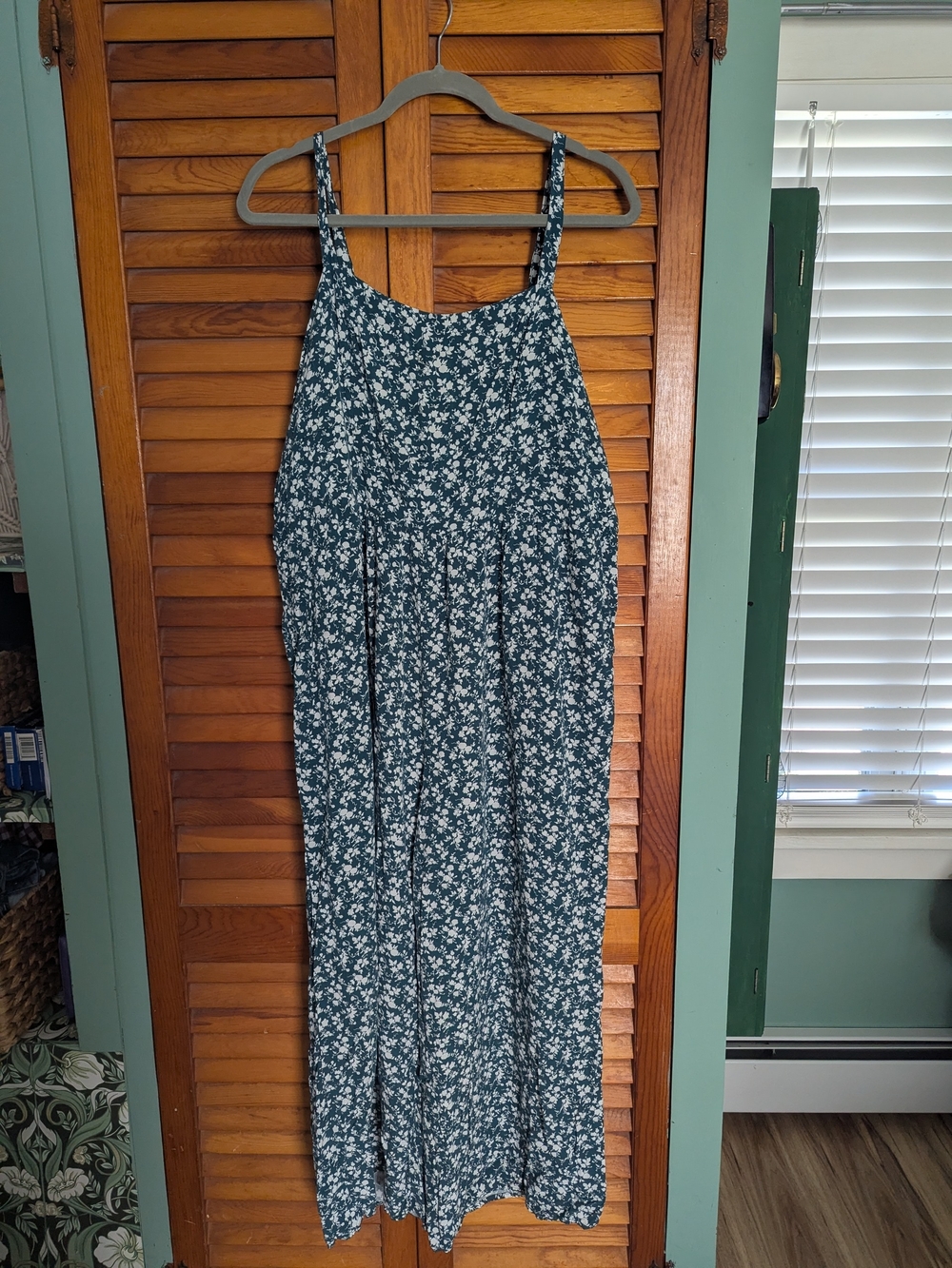 Old Navy Dark Green Floral Jumpsuit